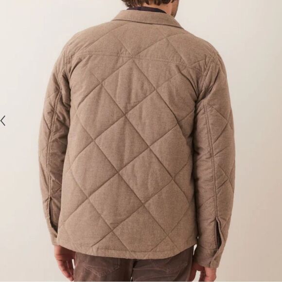 Marine layer Olin Quilted‎ Overshirt Beige XL NWOT - Picture 4 of 7